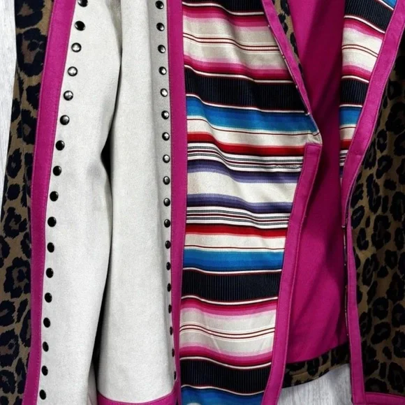 NEW- Crazy Train Leopard and Stripe Women's Jacket - Picture 4 of 5